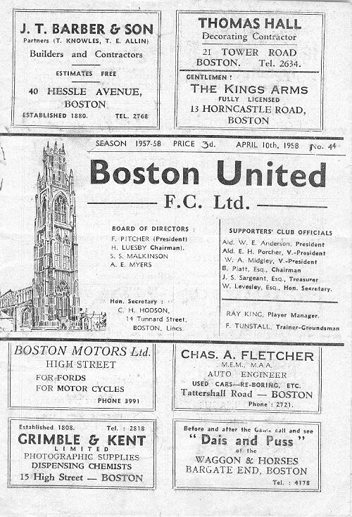 Programme Page 1 - 1957/8