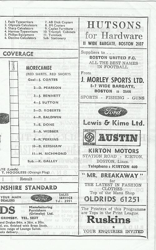 Programme Page 7 - 1974/5
