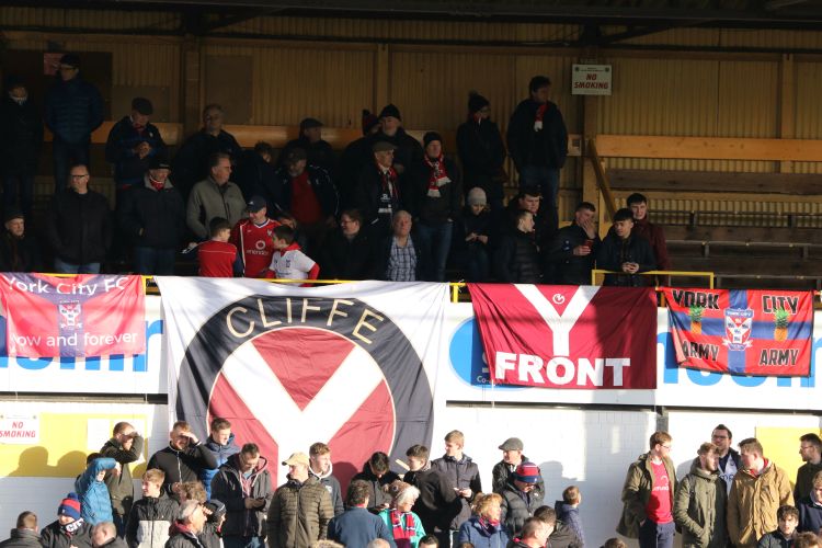 The York Street Stand begins to fill with York City fans