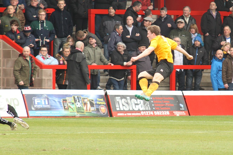 Dayle Southwell scores his 50th goal for Boston United
